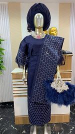 Embellished silk Asooke